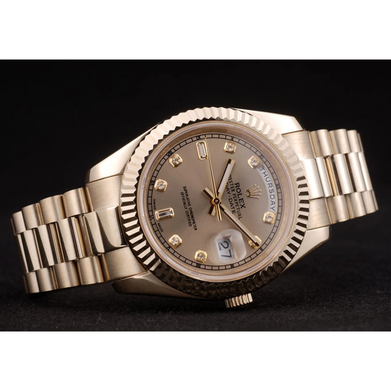Aaa replica watch Bezel DayDate Gold Steel 41997 Gold Swiss Rolex Dial Ribbed Stainless 0518